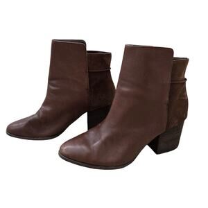 Kate Spade Saturday Womens Ankle Booties 9 Brown Suede Leather Heeled Boots